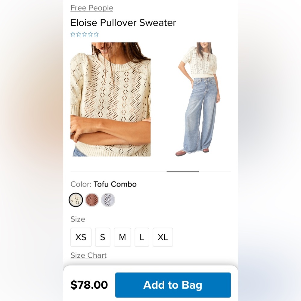 Free People Eloise Pullover Sweater Brand New with tags